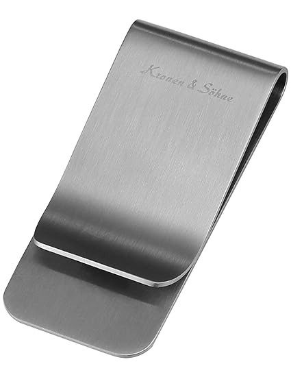 Kronen Soehne KS Silber Geldklammer Geldscheinklammer Geldclip aus Edelstahl - Größe ca. 5,7 x 2,7 x 0,7 cm KB117