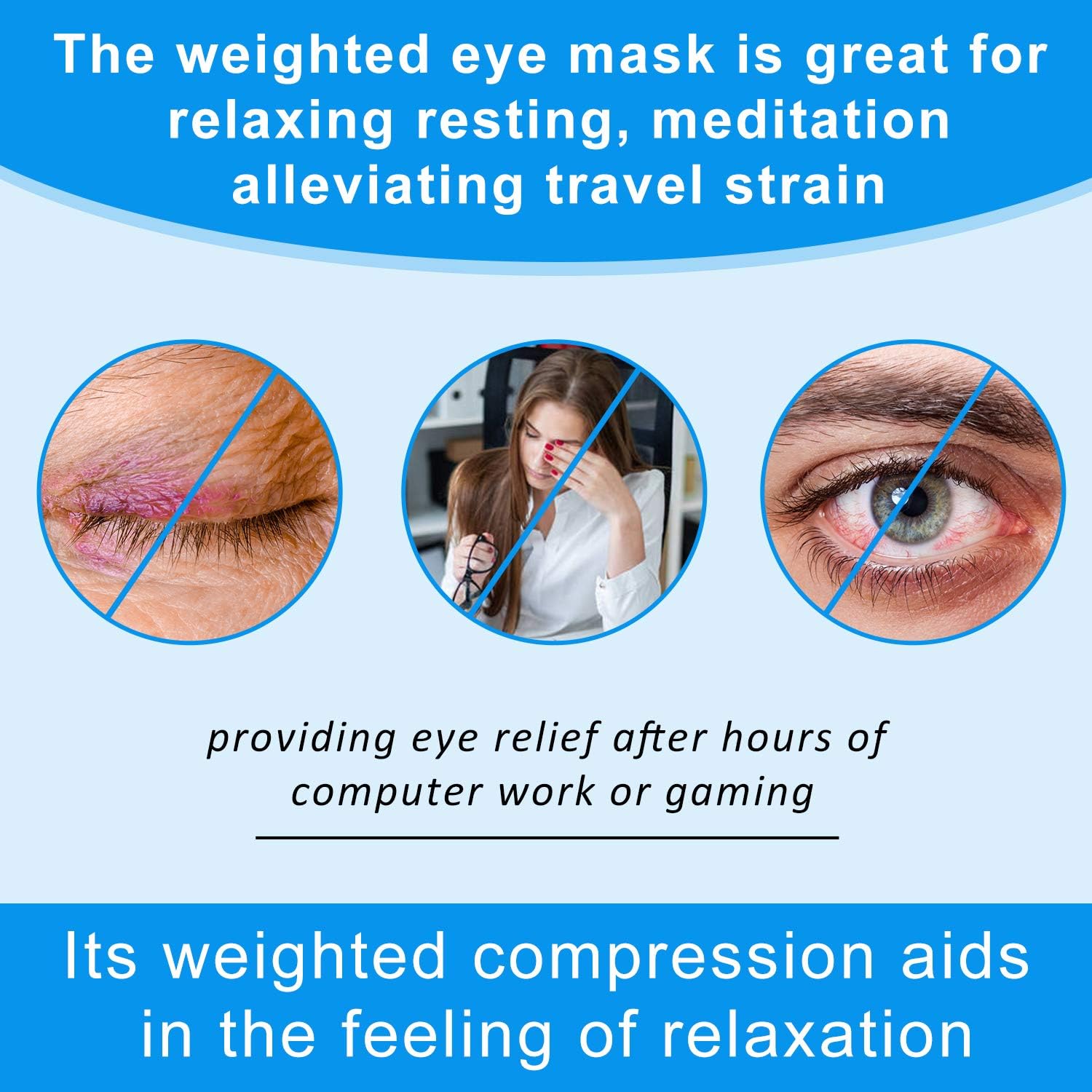 CHHKON Weighted Eye Mask, Sleep Mask for Women Man with Adjustable Strap (Navy): Health & Personal Care