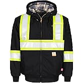 BOCOMAL FR Jackets Insulated Hi Vis Flame Resistant Heavyweight Hooded Coat Outwear Water Repellent Stain Resistant CAT4