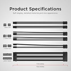 ASIAHORSE 16AWG PSU Cable Extension Power