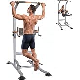 KINETRA Multi-Function Power Tower Pull Up Bar Station with Pilates Resistance Bands, 450LBS Stable Pull Up Dip Station with Push Up Handles for Home Gym Strength Training Equipment