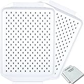 Czlizdyt Non Slip Serving Tray with Handles, Food Trays for Eating on Couch, Lap Trays for Breakfast Dinner Snack Fruit Appetizers Beverage, Rectangular, Set of 2, White