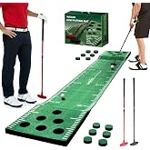 Wekin Golf Indoor Putting Green Mat with 2 Putters,Great Gifts for Men | Crystal Velvet and Turf Mat ,with 2 Putters, 2 Balls. Golf putting mat is perfect for home, backyard, office,house parties