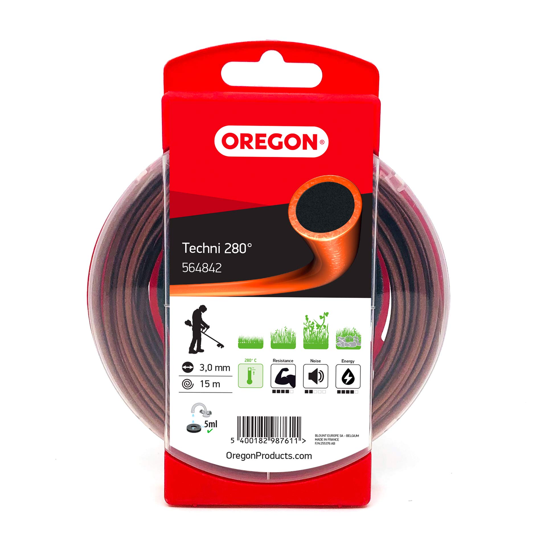 Oregon Heat Resistant 3mm Strimmer Line, Tackles Thick Grass, Weeds, Tough Vegetation & Brambles, Professional Heavy Duty Durable Strimmer Wire, Fits Most Standard Models, 3.0 mm x 15m (564842)
