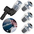 FOWSRHRG 4Pcs Bite Valve Replacement with a Connector for Hiking Backpack Water Bladder Hose, Black Silicone Replacement Bite Valve Sheath Compatible with Osprey Packs Hydraulics Reservoirs