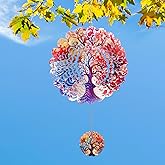 Rngmsi Tree of Life Wind Spinners Outdoor, 3D Metal Wind Spinner Hanging Decor Kinetic Art for Yard, Home Yard Garden Ornaments Decorations Hanging Gift(12 X 12 inches