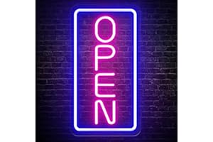 NOVVAOGO Led Open Signs for Business with Power Adapter, Bright Neon Open Signs LED. (Pink and Blue)