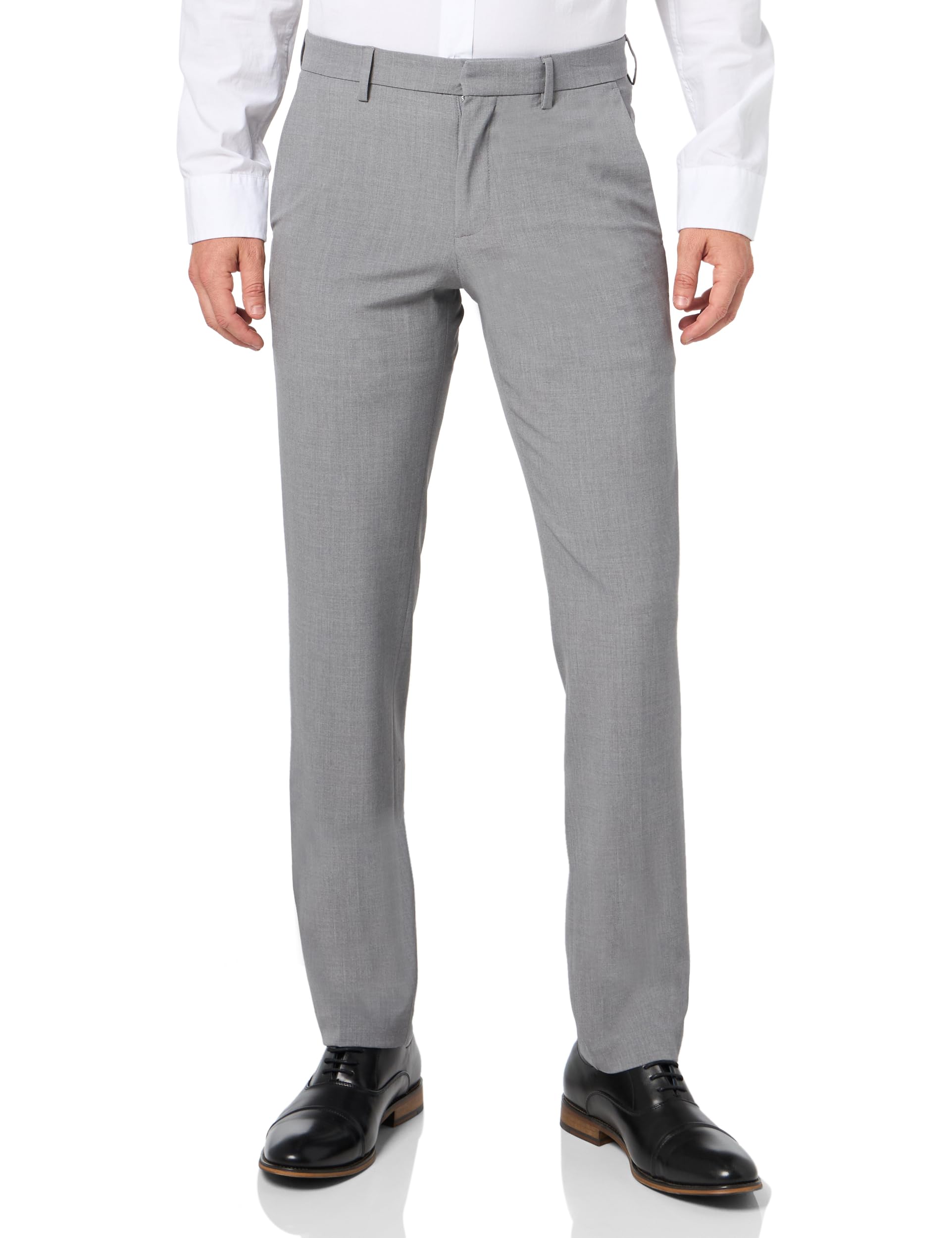Savane Men’s Slim Fit 4-Way Stretch Pant With Active Waistband, 40W x 29L, Light Grey