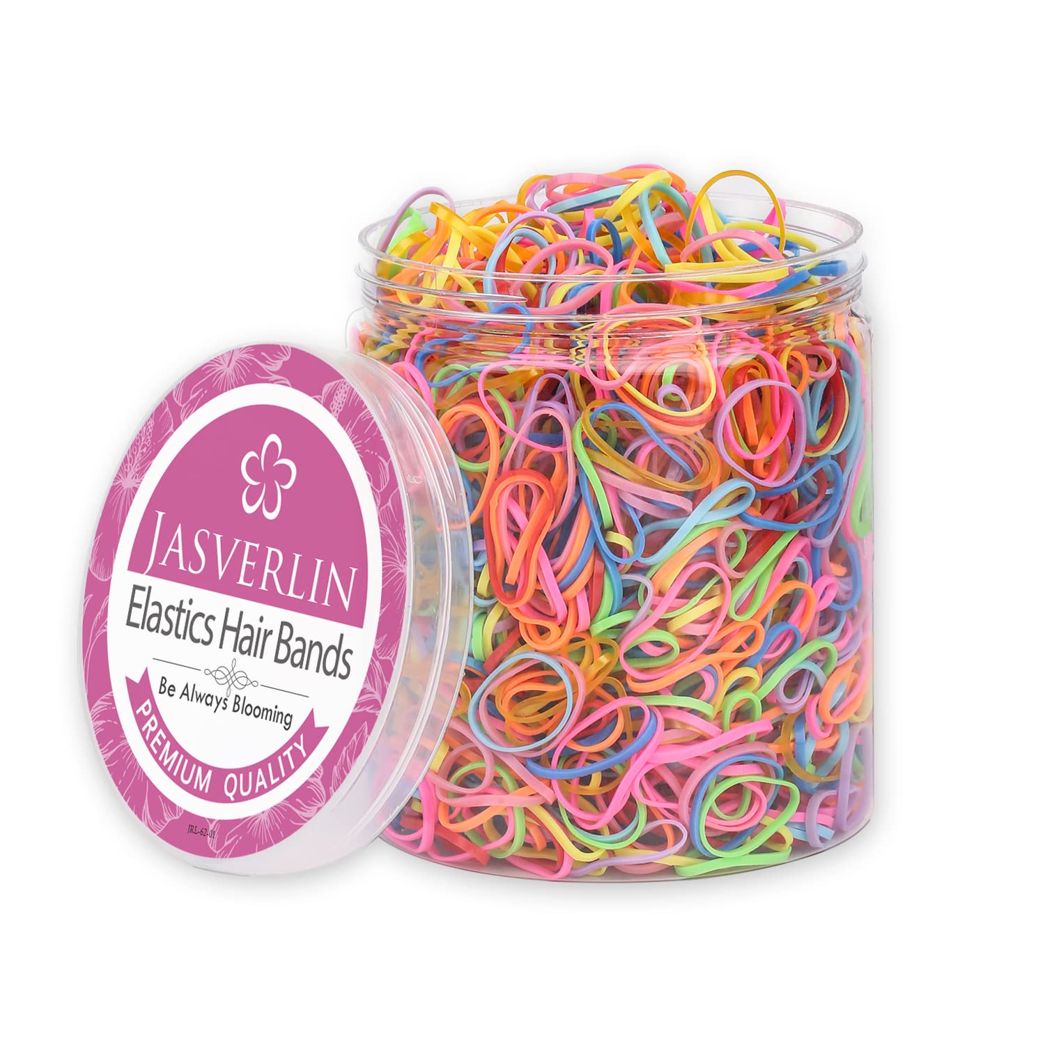 JASVERLIN Colorful Hair Elastic Bands, Mini Multicolor Rubber Bands Hair Toddler Baby Hairstyles Girl Ponytails 1000pcs — image 1