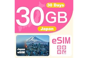 GENERIC Japan eSIM Prepaid 30GB Data for 30 Days, 4G LTE High-Speed Network for Unlocked iPhone and Android, Local Carriers Hotspot Supported, No Contract No SIM Card