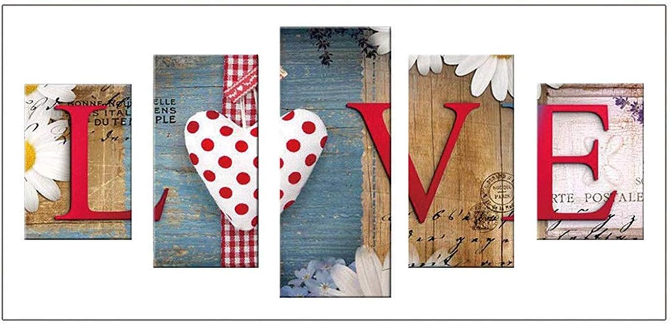 Koikify Diamond Painting Kits for Adults and Beginners DIY 5D Love Pattern Diamond Art Round Full Drill Diamond Painting Love Heart Gem Art Picture Crafts for Home Wall Decor, 37.5×17.7 inch