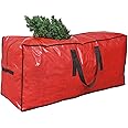 Primode Christmas Tree Storage Bag | Fits Up to 9 Ft. Tall Disassembled Tree I 65"x15"x30" Holiday Tree Storage Case | Protective Zippered Artificial Xmas Tree Bag (9ft, Red)