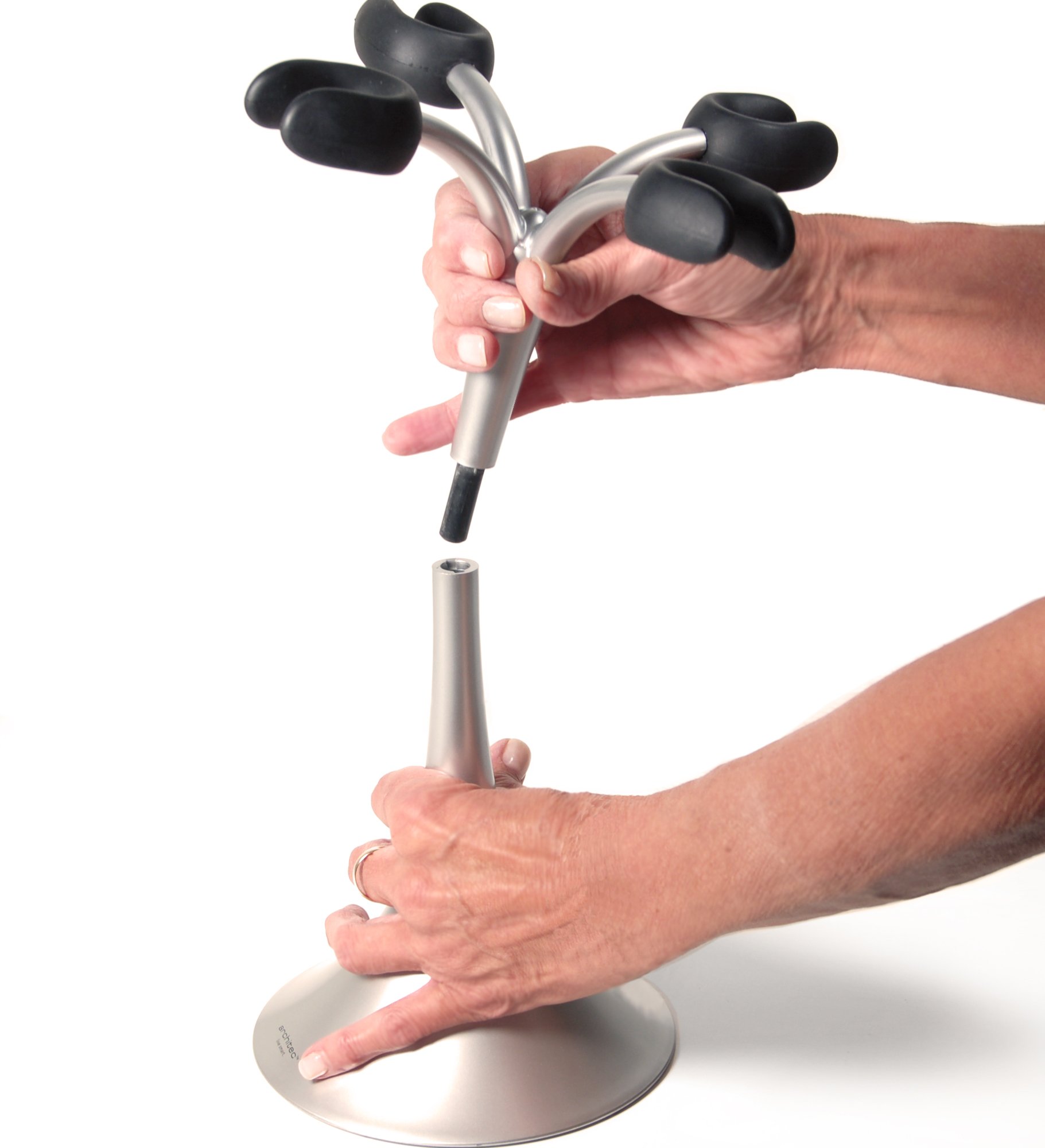 Architec AirDry Wine Glass Drying Rack, NoTip design Holds 4 Glasses