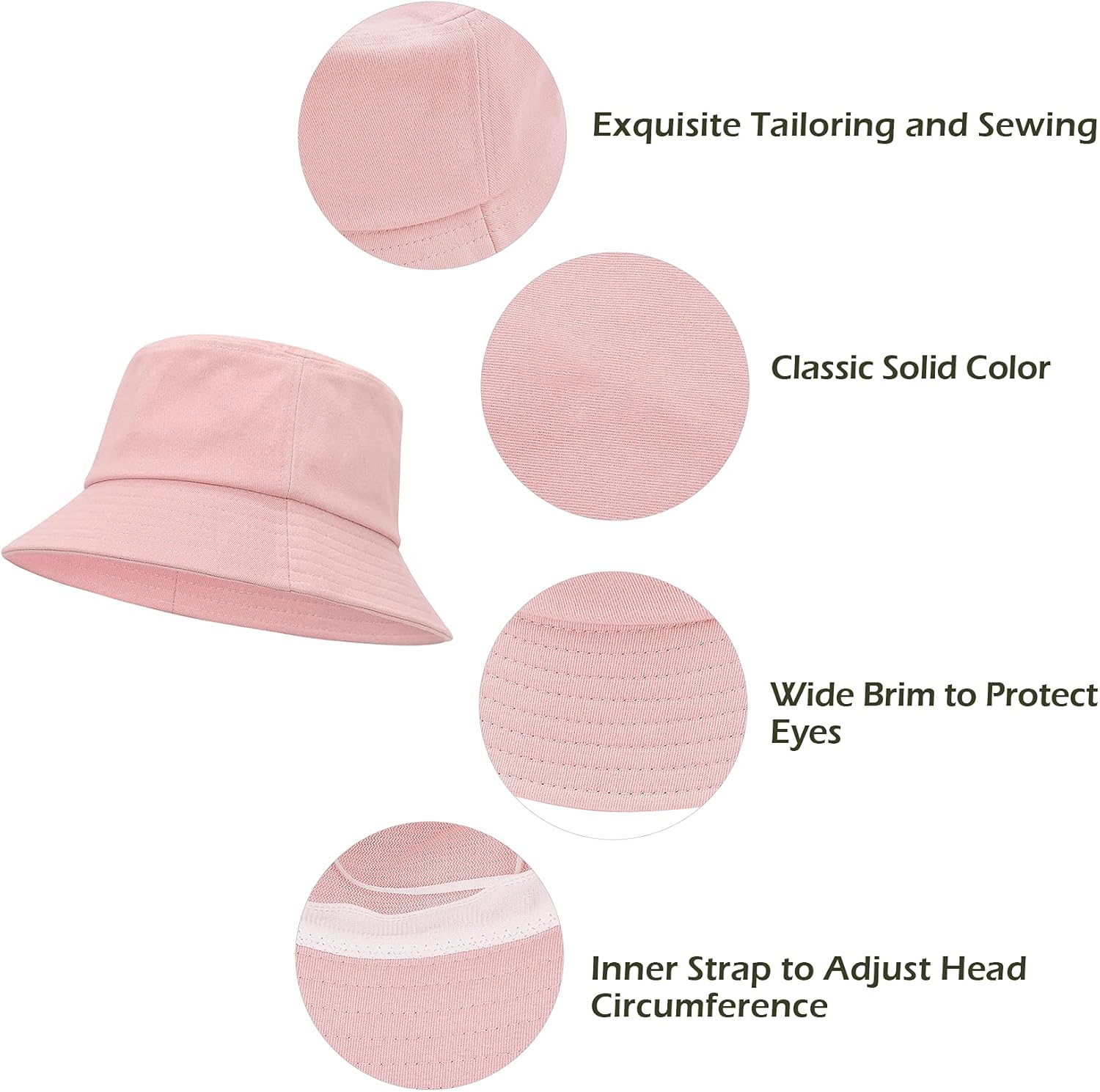 Durio White Bucket Hat Bucket Hat for Women Teens Travel Summer Womens Bucket Hats Packable Beach Sun Hat A White at  Women’s Clothing store