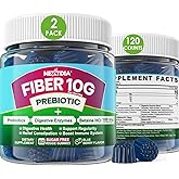 Fiber Gummies for Adults, Sugar Free 10g Prebiotic Fiber Supplement with Digestive Enzymes, Probiotics & 100mg Betaine for Digestive & Gut Health and Regulate Bowel Movement, Vegan, Gelatin Free,120ct