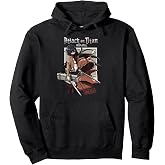 Attack on Titan Mikasa with Titan and Shield Anime Pullover Hoodie