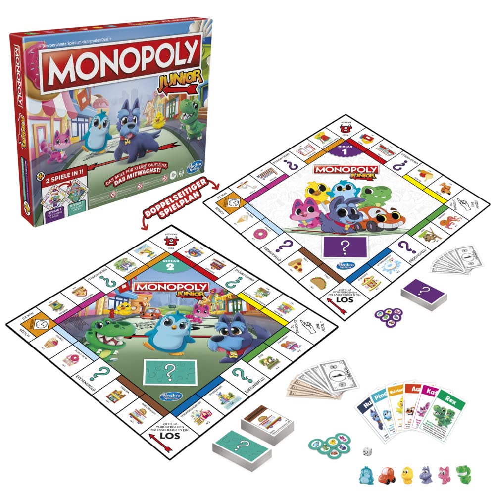 Monopoly Junior, the Classic Board Game for Children from 4 Years, 2 Sided Game Plan - Easy to Understand Yet Exciting for the Family — image 1