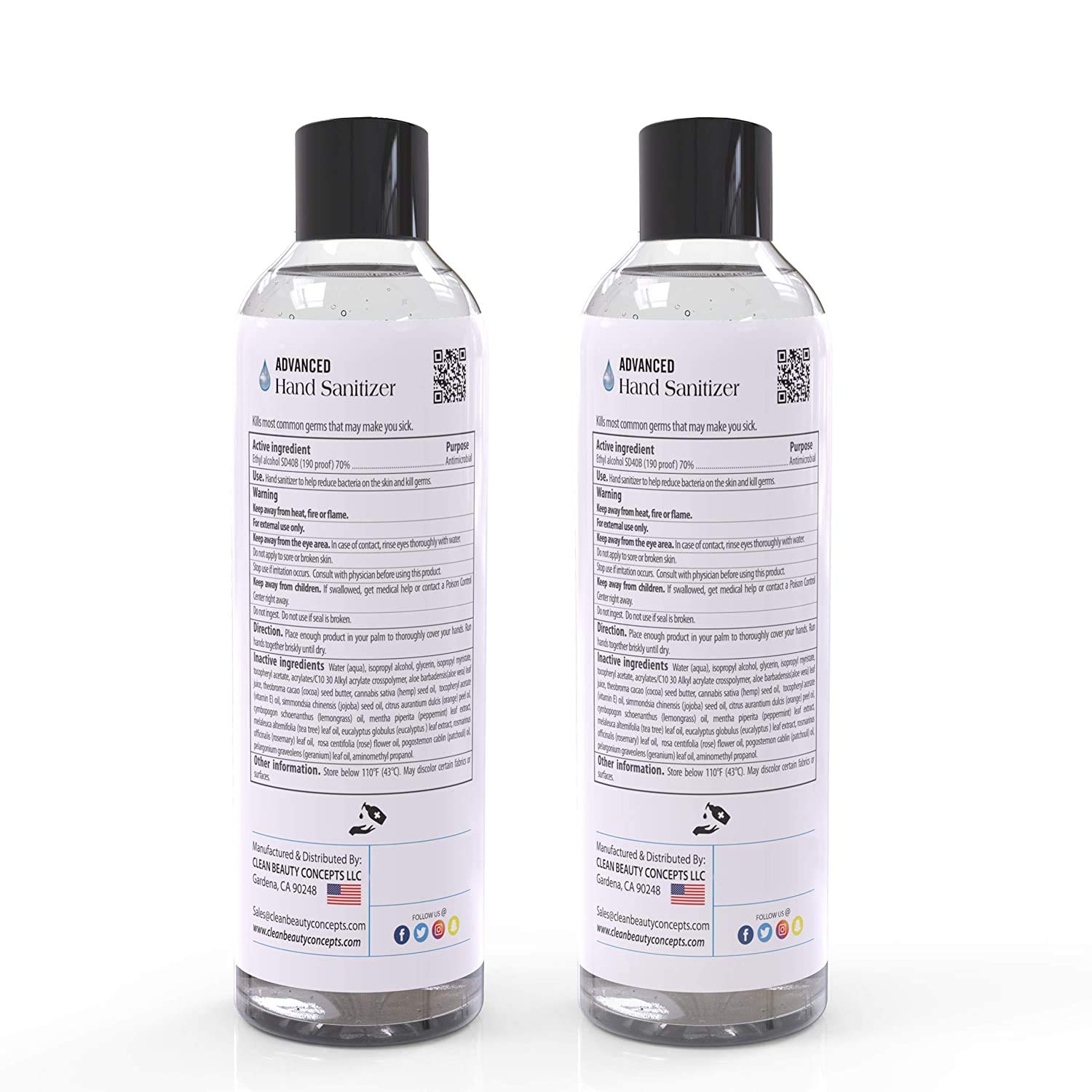 Waterless Hand Disinfectant Cleaning Gel - 2-Pk 8 fl oz Bottles : Beauty