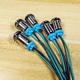 Gebeldet 5pcs 10mm Green LED Metal Indicator Light Waterproof Signal Lamp 3V-9V view 3