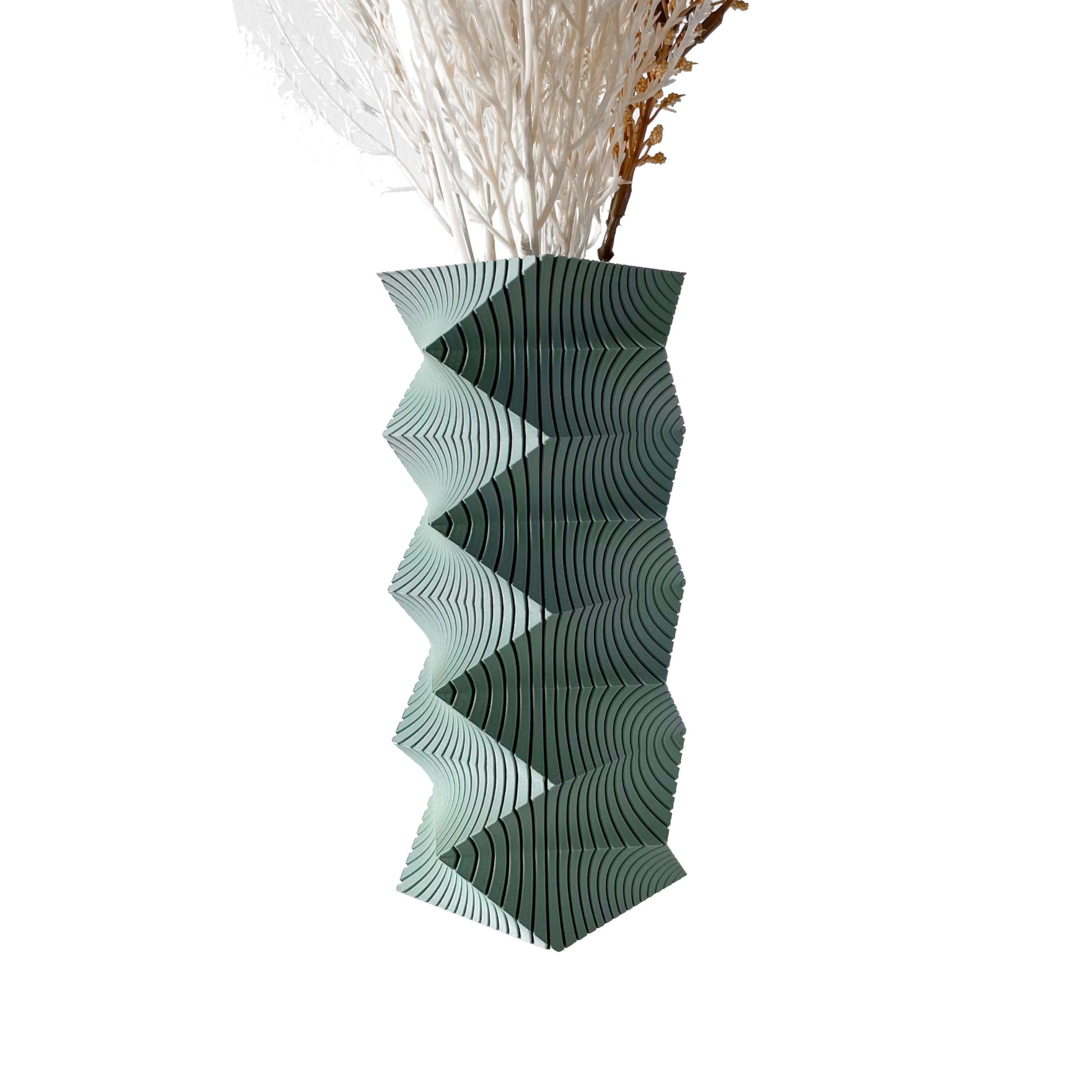 Tafunker Creative Plastic Vase, Geometric Desktop Decorative Vase, Living Room Ornaments Vase Hydroponic Creative Flower Arrangement (Beige, L)…