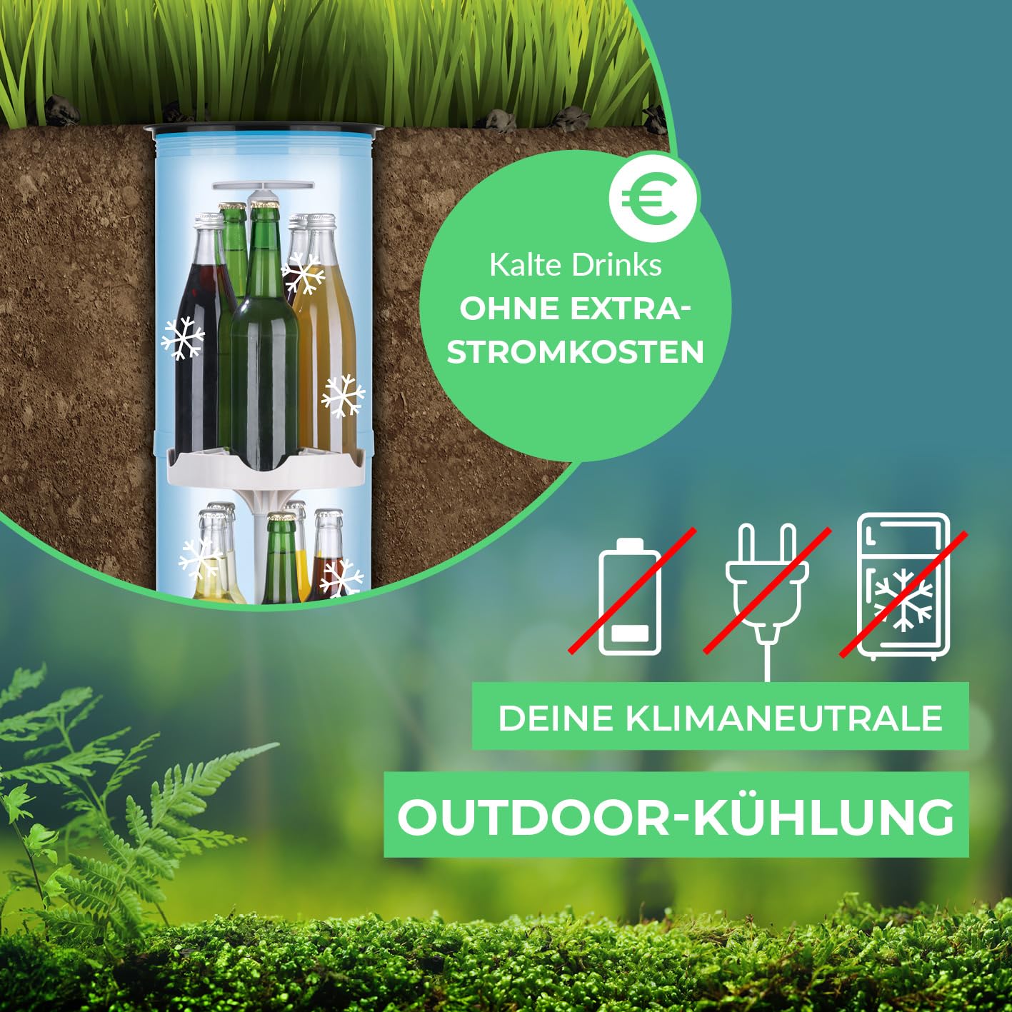 EASYmaxx Flaschenkühler Outdoor | Erdloch- Bierkühler, Camping Kühlschrank, Flaschenkühlschrank | bis zu 15 Flaschen | Highlight im Garten, Outdoorküche und Terrasse 3