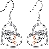 925 Sterling Silver Owl/Bee/Dragonfly/Flamingo/Butterfly/Dragon/Bat/Hummingbird/Fox/Penguin/Ladybug/Mermaid/Cat Earrings Dangle Drop Animal Earrings Jewelry Gifts for Women