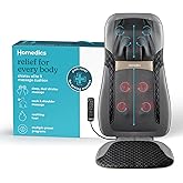 HoMedics Back Massager with Heat, Shiatsu Elite II Heated Neck and Back Massage Cushion. 3 Different Massage Styles and 3 Massage Zones. Comes with Controller and Chair Straps
