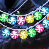 Honoson 2 Pcs Candy Cane String Lights Decoration 5.5ft | 10 LED Battery Operated Fairy Lights, Cute Sweet Peppermint Bulbs, Outdoor Indoor Birthday Wedding Home Patio