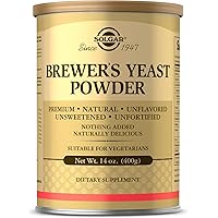 Solgar Brewer's Yeast Powder, 14 oz - Rich Source of Amino Acids, B-Complex Vitamins, Minerals, & Protein - Natural, Unflavor