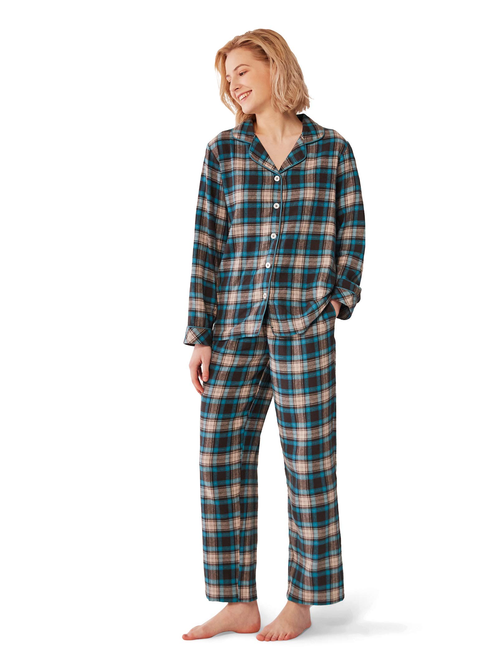 Flannel pyjama set women's Clearance