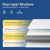 wowttrelax Memory Foam Mattress Topper 4 Inch Double Bed Orthopedic Cooling view 3