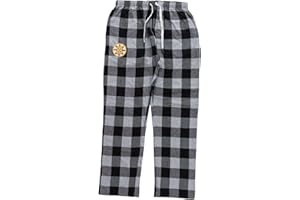 Calhoun NHL Surf & Skate Men's Team Logo Plaid Pajama Pants – 100% Woven Brushed Soft Fabric