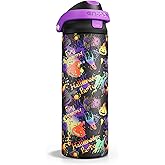 Encool SwiftSip Insulated Stainless Steel Water Bottle with Straw - Leak Proof Sports Water Bottle for School, Travel, Keeps Cold All Day, One-Touch Flip Lid, BPA-Free, 24 oz, Ghost Party