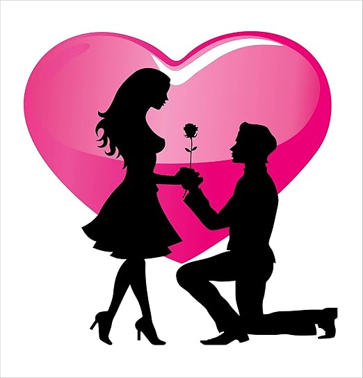 Buy DECOR KAFE Romantic Couple Engagement Proposal Heart Wall Stickers