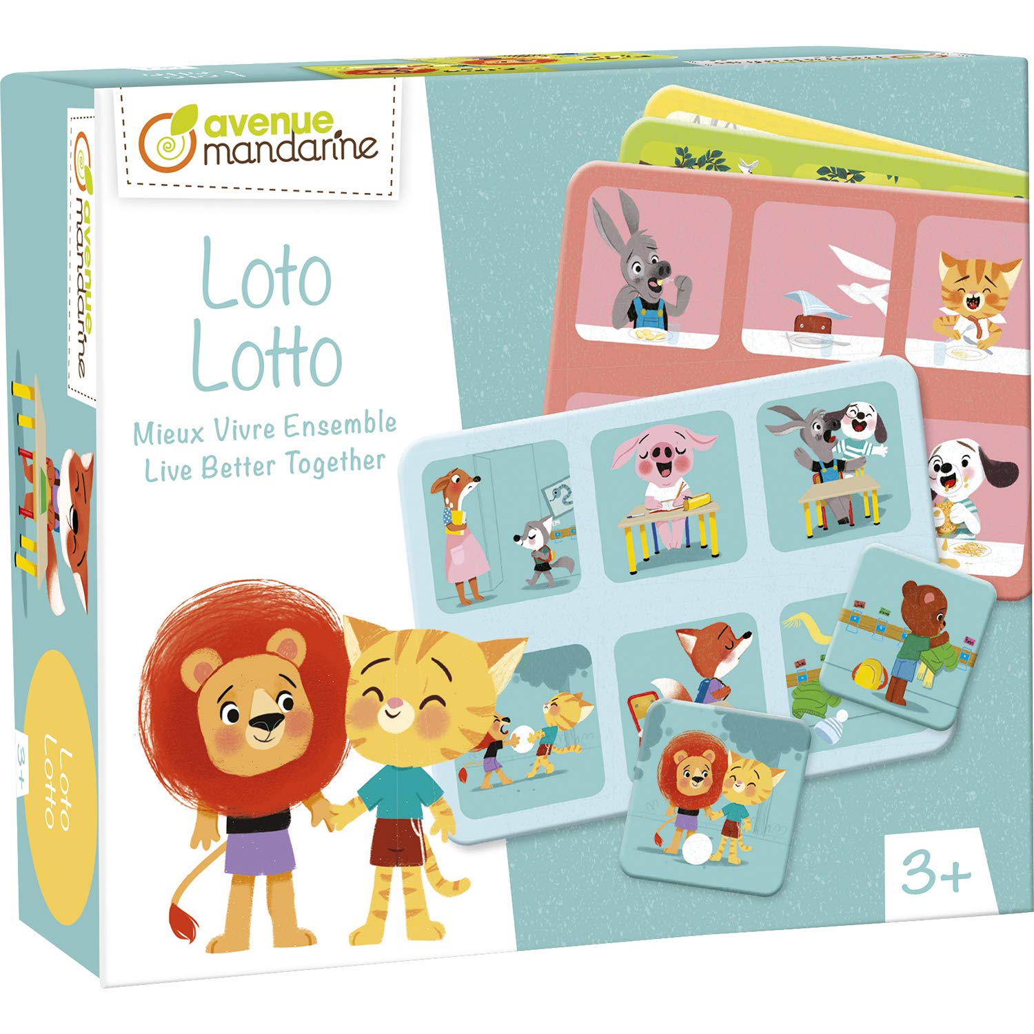 Avenue Mandarine - Ref JE526C - Lotto Game Box - Contains 24 Pawns & 4 Lotto Boards - Observation & Association, Vocabulary Skills, 2-4 Players, Suitable for Ages 3+