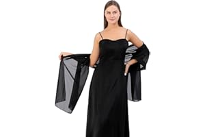 CHUNG Women Chiffon Shawls Sheer Evening Dress Fashion Scarves for Bride Wedding Stole Accessory