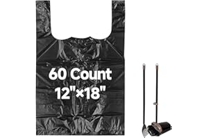 EISZHJK 60 Count Pooper Scooper Bags Compatible with Arm and Hammer, Dog Waste Bags with Easy-Tie Handles, Extra Thick with No-Leakage Pet Poop Bag for Swivel Bin and Rake, Multi-Use (Only Dog Poop Bags)