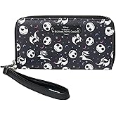 Disney Wallet Wristlet Zip Clutch Faux Leather (Jack Skellington Black)