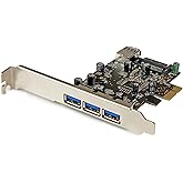 StarTech.com 4 Port PCI Express USB 3.0 Card - 3 External and 1 Internal - Native OS Support in Windows 8 and 7 - Standard an