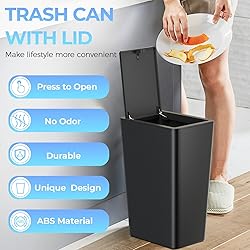 RTWDKFQ 4 Gallon Bathroom Small Trash Can with