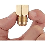 Litorange 3 PCS Brass Flare Tube Fitting Coupling Gas Adapter 3/8" Flare X 1/4" Female NPT Pipe Connector