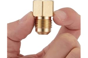 Litorange 2 PCS Brass Flare Tube Fitting Coupling Gas Adapter 1/2" Flare X 3/8" Female NPT Pipe Connector