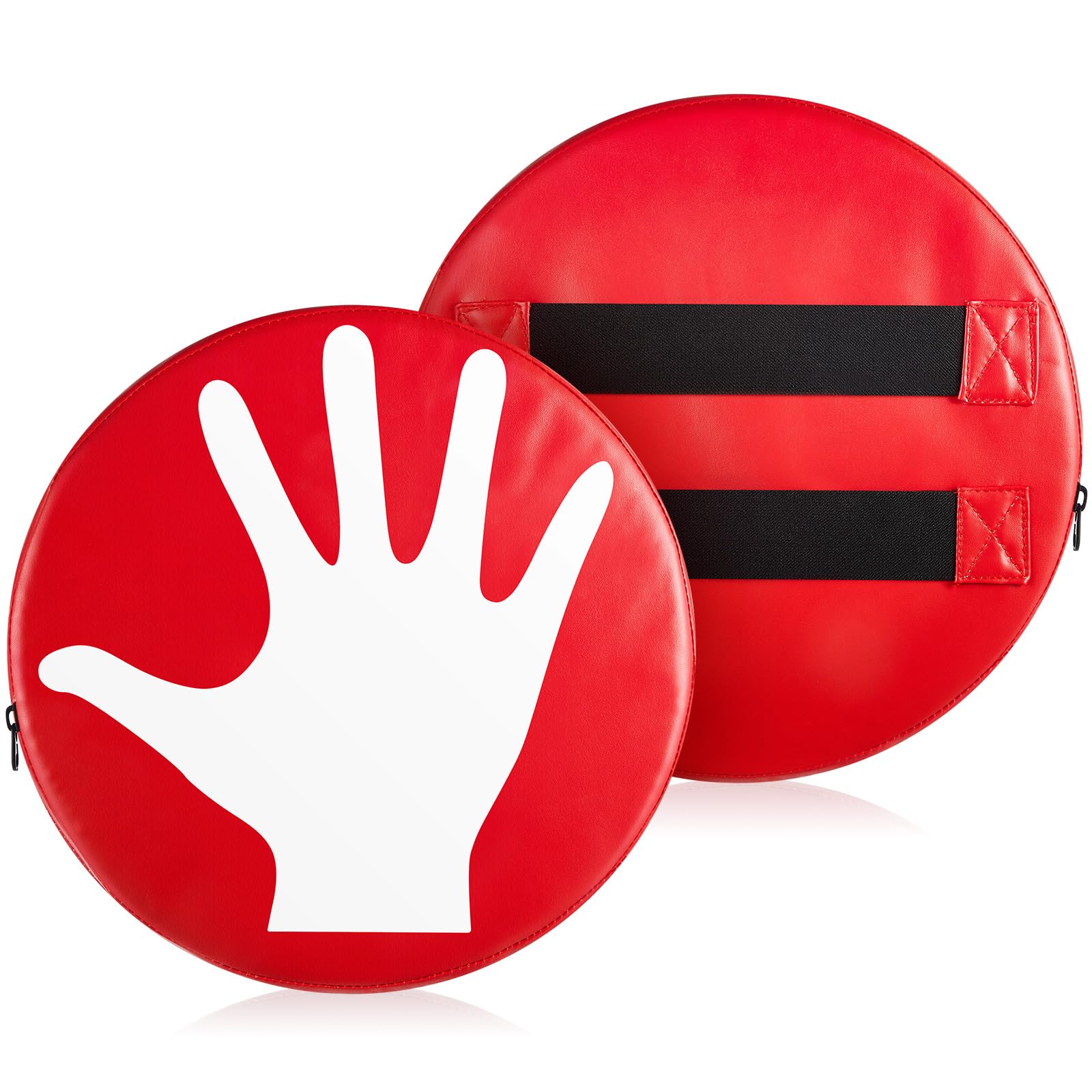 Photo 1 of Relaxgiant 2 Pads Volleyball Blocking Pad Volleyball Setter Training Equipment Red Round Volleyball Training Aid Player for Hitting and Blocking Mimics Hand Hitting Trainerf Protects Blockers Hands