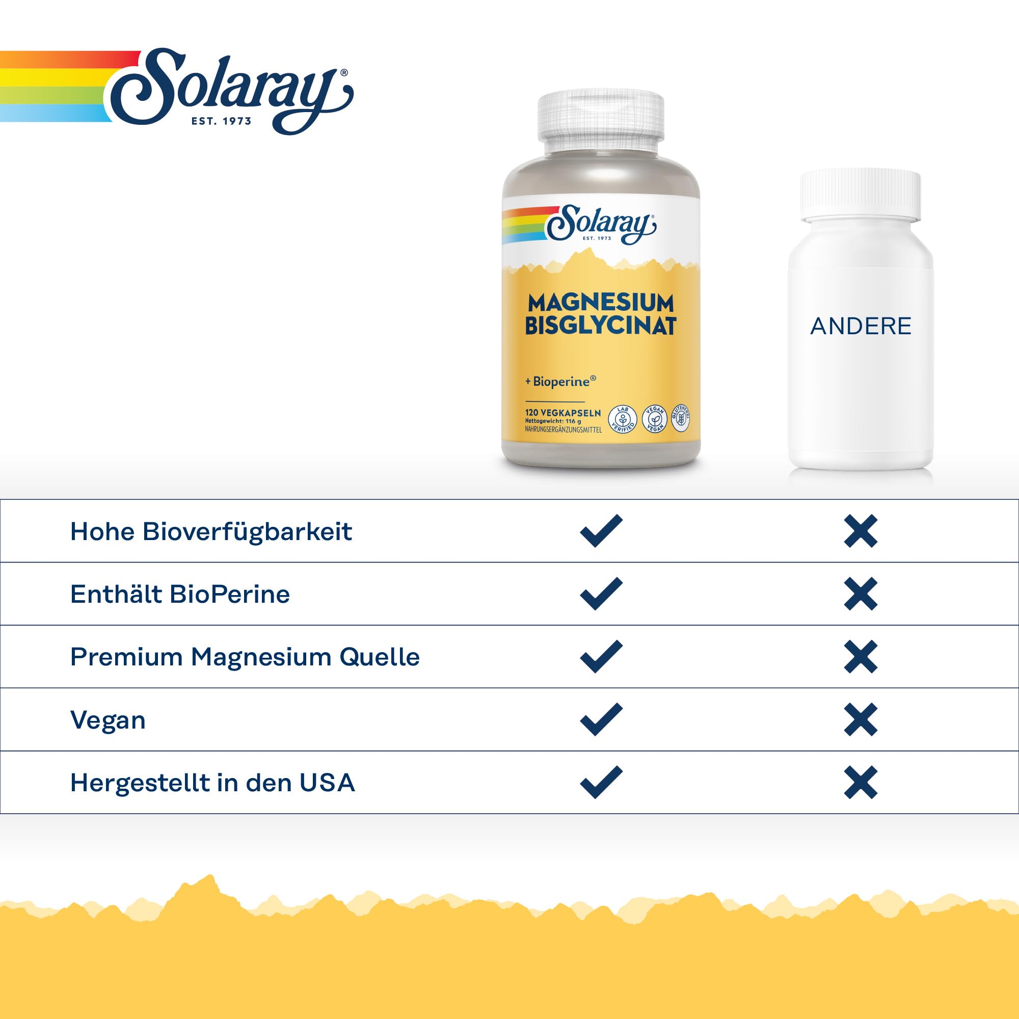 Solaray Magnesiumglycinat 350 mg, 120 vegane Kapseln, chelatiert 6