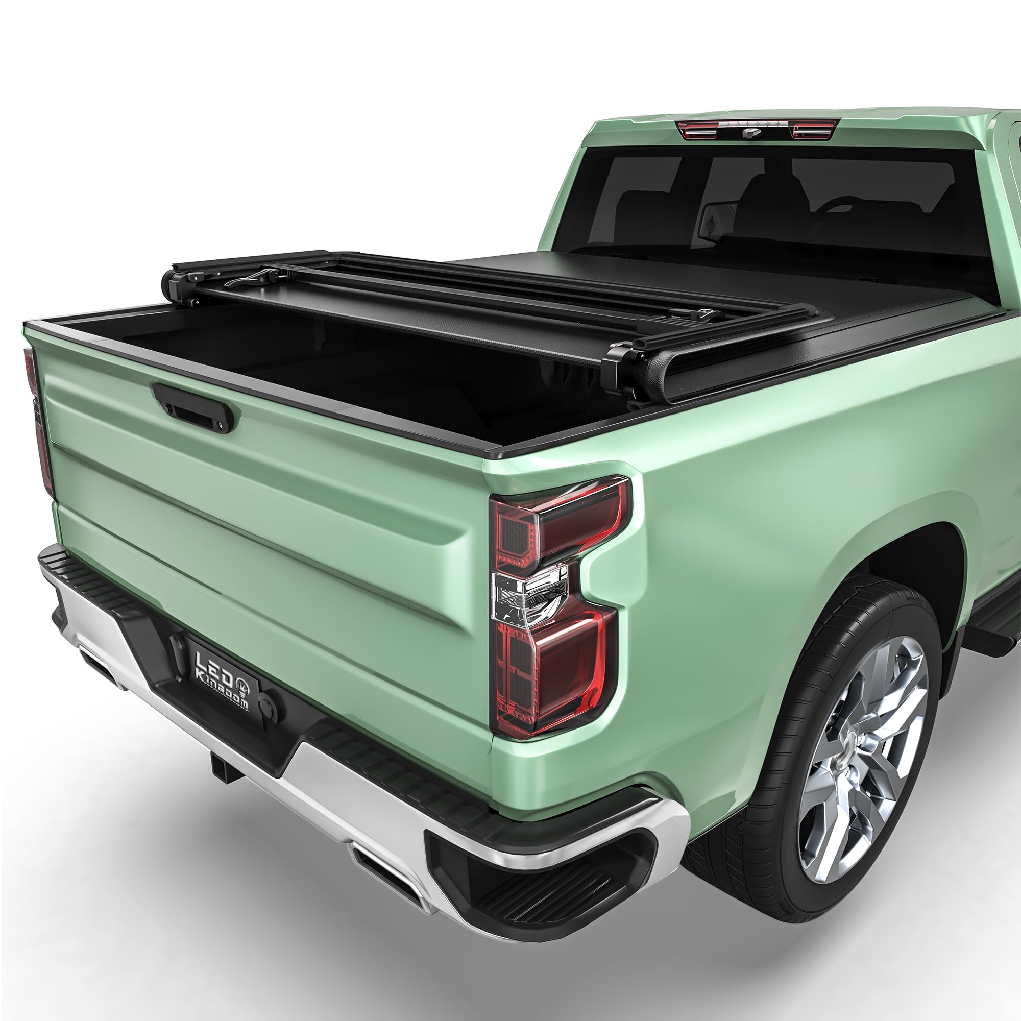 Photo 1 of LEDKINGDOMUS Soft Tri-Fold Truck Bed Cover Fits for Chevy Silverado/GMC Sierra 1500 New Body Style 2019-2025 | 5'9" (70") Bed Without Multi-Flex Tailgate