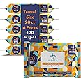 ALTA + Alcohol Free Hand Sanitizing Wipes, Travel Size, 20 Wipes, 6 Packs, Total 120 Pieces