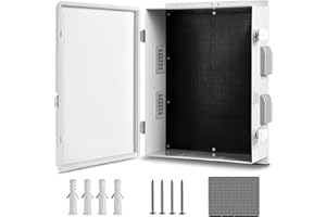 CQENPR Outdoor Waterproof Electrical Junction Box, ABS Water Resistant Enclosure with Internal Mounting Panel & Hinged Cover (18.1"H* 12.6"L* 6.3"W)