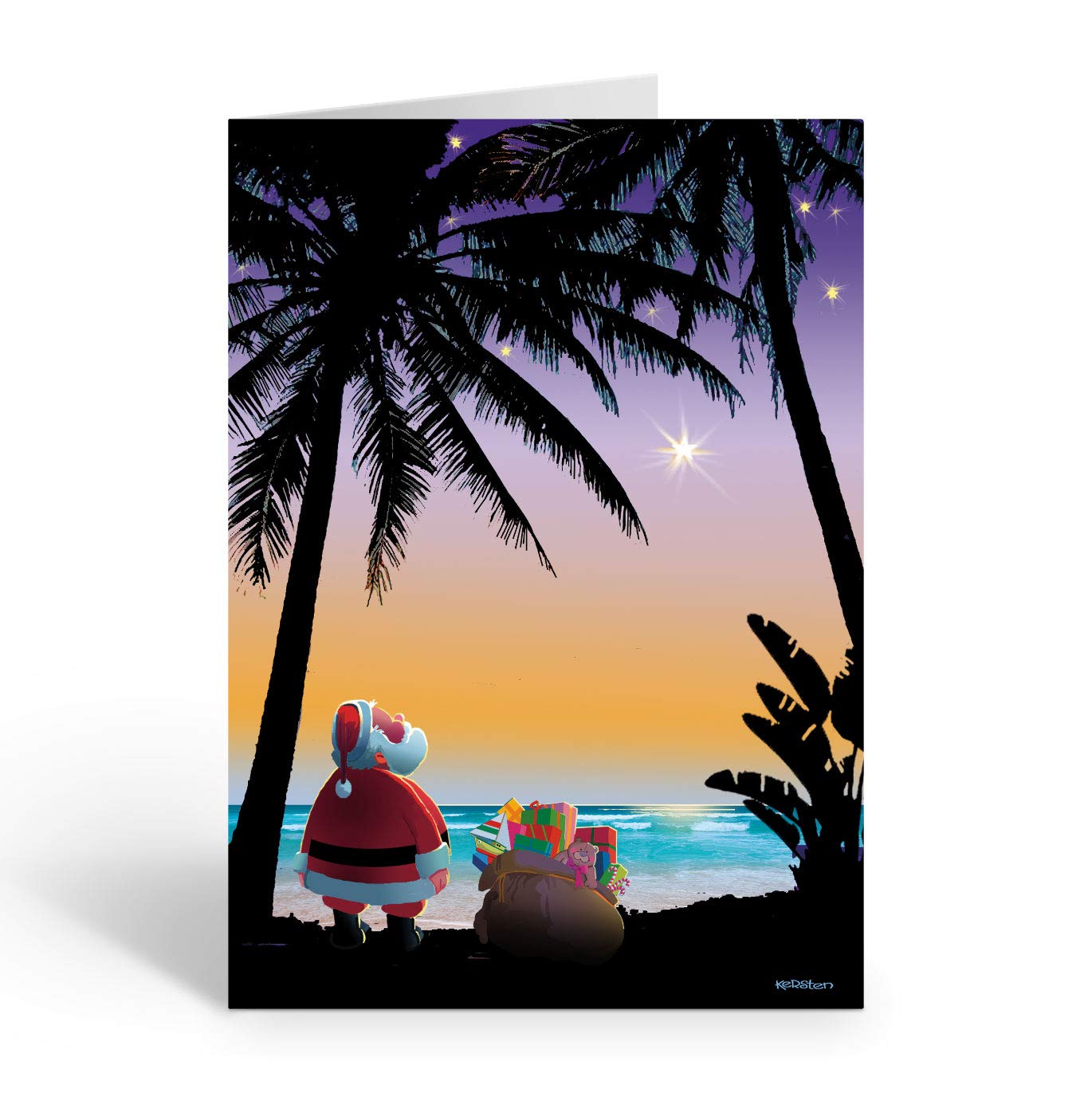 Stonehouse Collection Tropical Stars Christmas Card - Beach and Tropical 18 Cards and Envelopes (18)