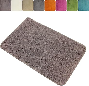 Diluma Badematte Xxl 70 X 120 Cm Rutschfester Badvorleger Premium Badteppich 1200 G M Weich Kuschelig Hochflor Duschvorleger Farbe Taupe Amazon De Kuche Haushalt