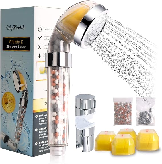 DigHealth Ionic Shower Head with Vitamin C, Shower Filter for Soften
